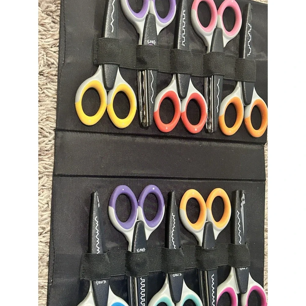 Set‎ of 20 Ultra Grip KRAFT Edgers Craft Scissors w/Stand & Carrying Case